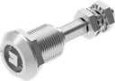 Chiusura 1/4 di giro a compressione con altezza regolabile della linguetta quadro 8, acciaio inox AISI 316