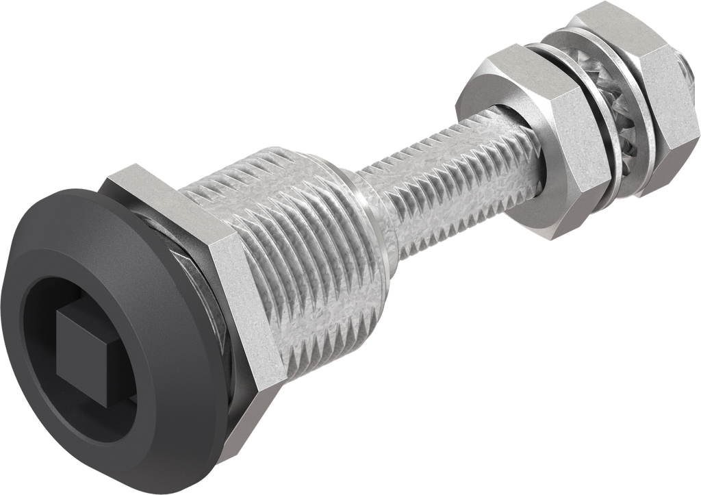 verrou à compression avec hauteur de came réglable carré 8, zamak époxy noir