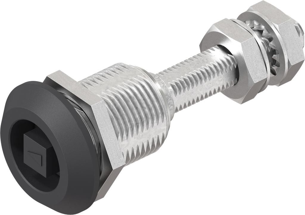 Cierre de compresión cuadradillo 8 con flecha y lengüeta ajustable , zamak recubierto de polvo negro