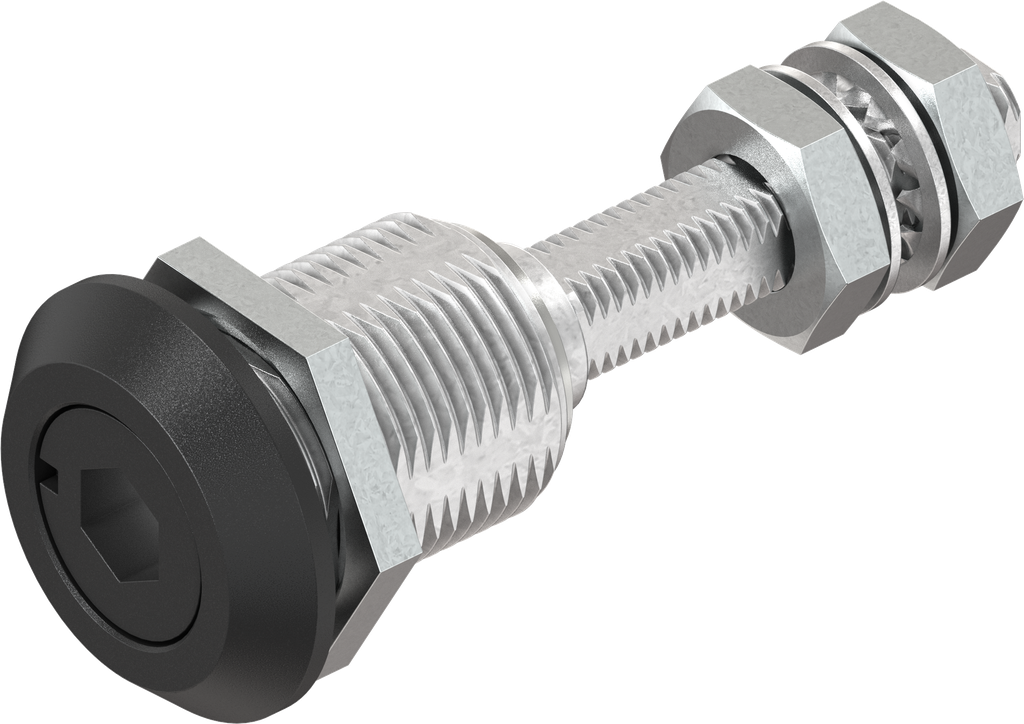 verrou à compression avec hauteur de came réglable 6 pans creux SW 8, zamak époxy noir