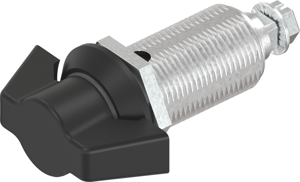 Cierre de compresión con palomilla, sin llave, zamak recubierto de polvo negro