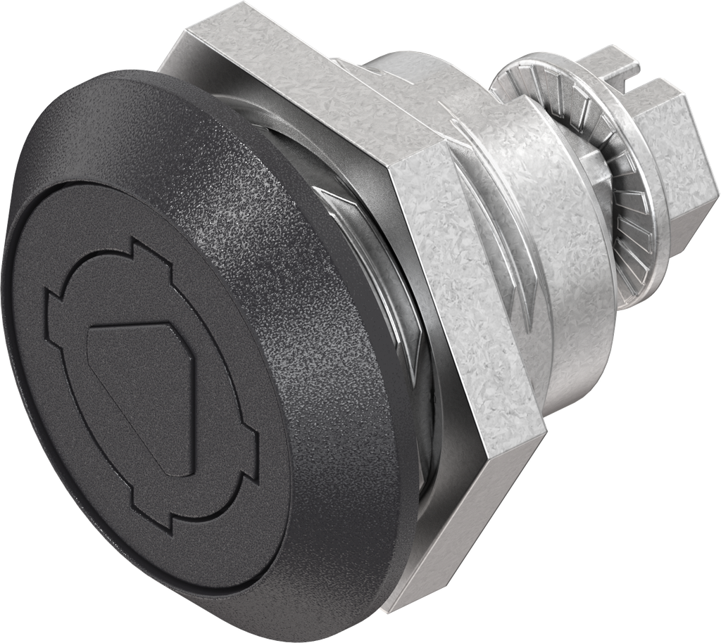 Safety quarter turn triangular 8 with mask, Zinc die black powder-coated