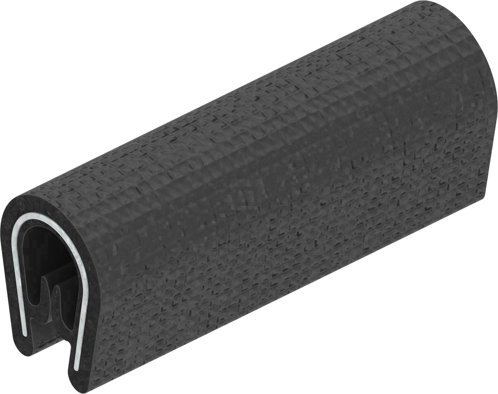 Cantonera para montaje a presión, PVC 70 ± 5 Shore A negro