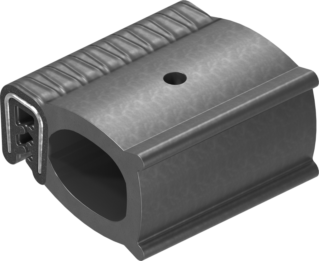 Dichtprofil selbstklemmend aus Brandschutzmaterial, Moosgummi EPDM; Klemmprofil Moosgummi EPDM schwarz
