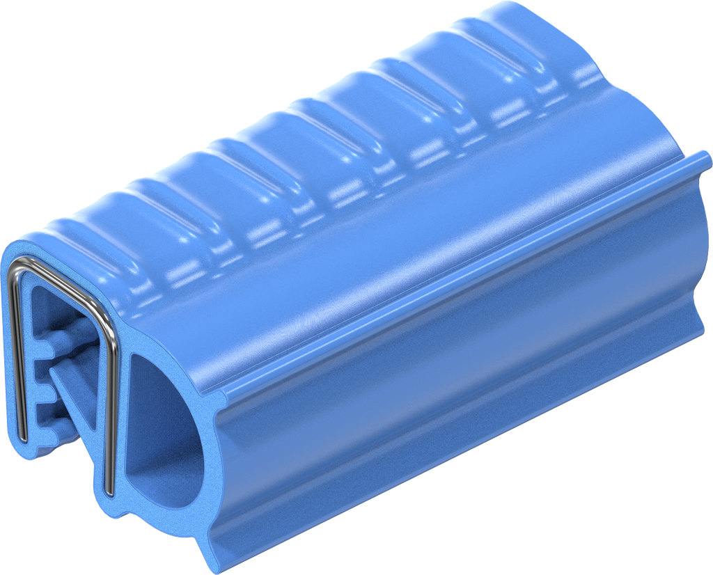 Afdichtprofiel zelfklemmend, Siliconen massief materiaal 60 ± 5 Shore A blauw 50 MTR.