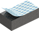 Zellgummi 10 x 15 mm, EPDM schwarz dehnungsfrei und selbstklebende Montagehilfe