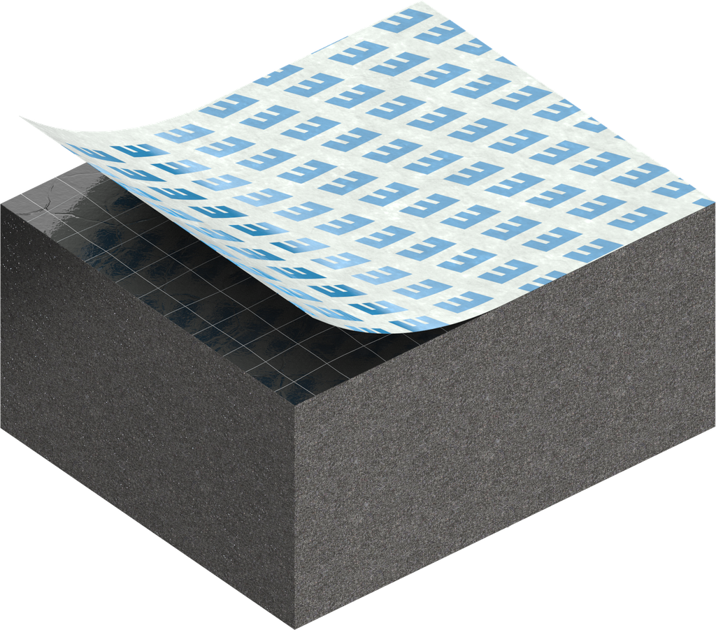 Zellgummi 20 x 25 mm, EPDM schwarz dehnungsfrei und selbstklebende Montagehilfe