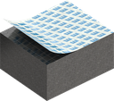 Zellgummi 20 x 25 mm, EPDM schwarz dehnungsfrei und selbstklebende Montagehilfe