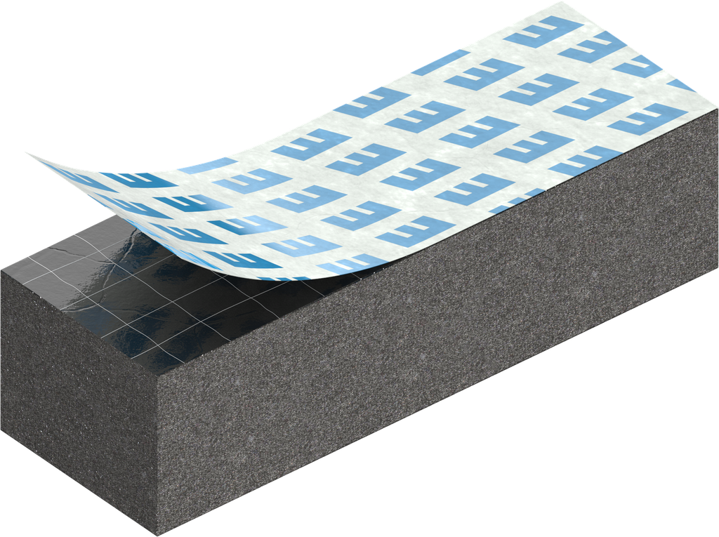 Zellgummi 8 x 10 mm, CR schwarz dehnungsfrei und selbstklebende Montagehilfe