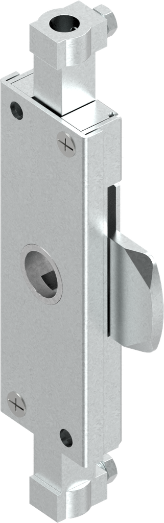 Stangenschloss links für Rundstangen Hub 13, Stahl verzinkt