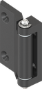charnière 180°, zamak époxy noir