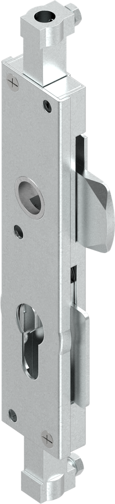 Stangenschloss links für Profil-Halbzylinder und für Rundstangen Hub 18, Stahl verzinkt