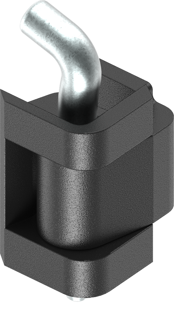180° Scharnier, Zamak en staal zwart gepoedercoat