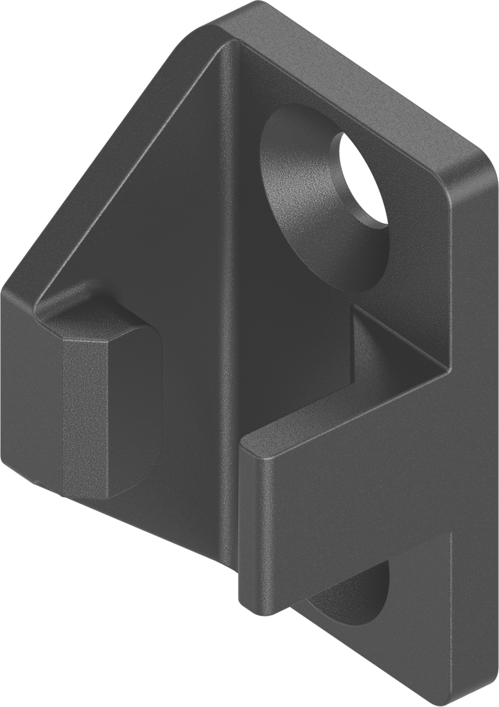 Vergrendeling voor platte stang met draai, Zamak zwart gepoedercoat