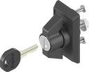 capotage avec papillon clé EK 333, polyamide noir et zamak époxy noir