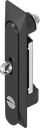 Maniglia girevole 1150 con inserto intaglio 2x4 e per lucchetto, zama nero verniciato a polvere