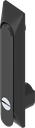Maniglia girevole 1150 con incavo universale con inserto intaglio 2x4, poliammide GF nero