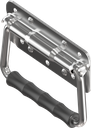 poignée rabattable à ressort de rappel, inox AISI 304