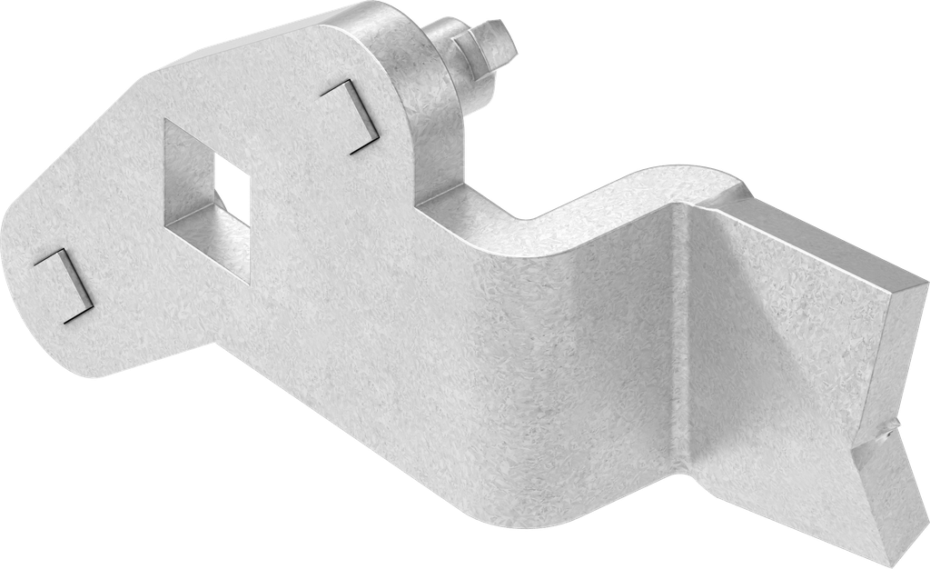 came avec adaptateur à gauche, acier zingué