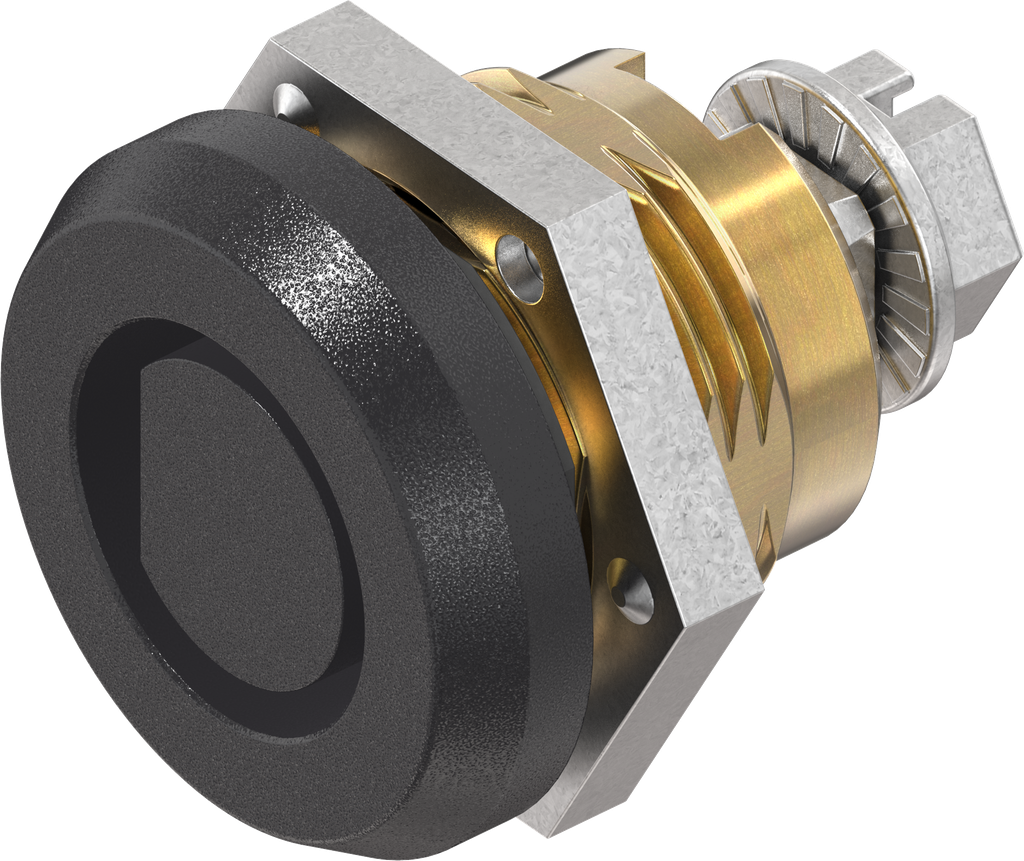 Chiusure 1/4 di giro di sicurezza con Europa dell'Est Ø 13 semicircolare, ottone e zama nero verniciato a polvere