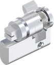 Profile half cylinder with insert square 8 slotted, Zinc die chrome-plated